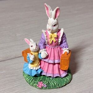 Vintage 1994 Kmart Easter Jubilee Rabbit Family Mother Child Figurine Spring